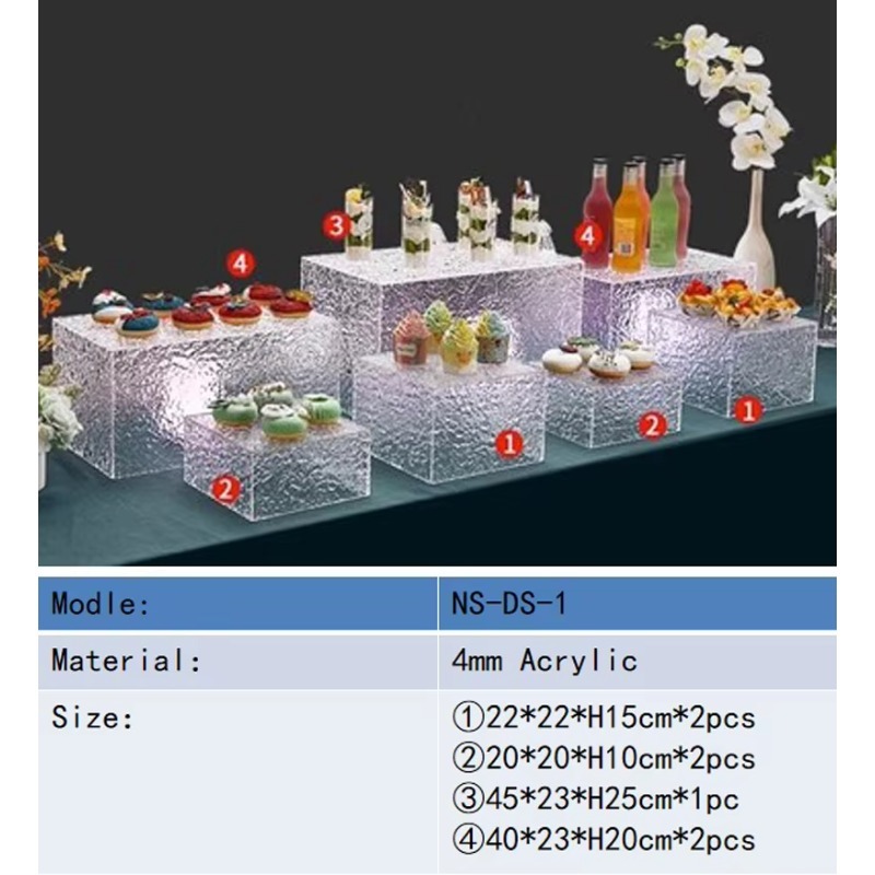 Transparent Acrylic Box Transp - Display Risers Set ulasan dan harga